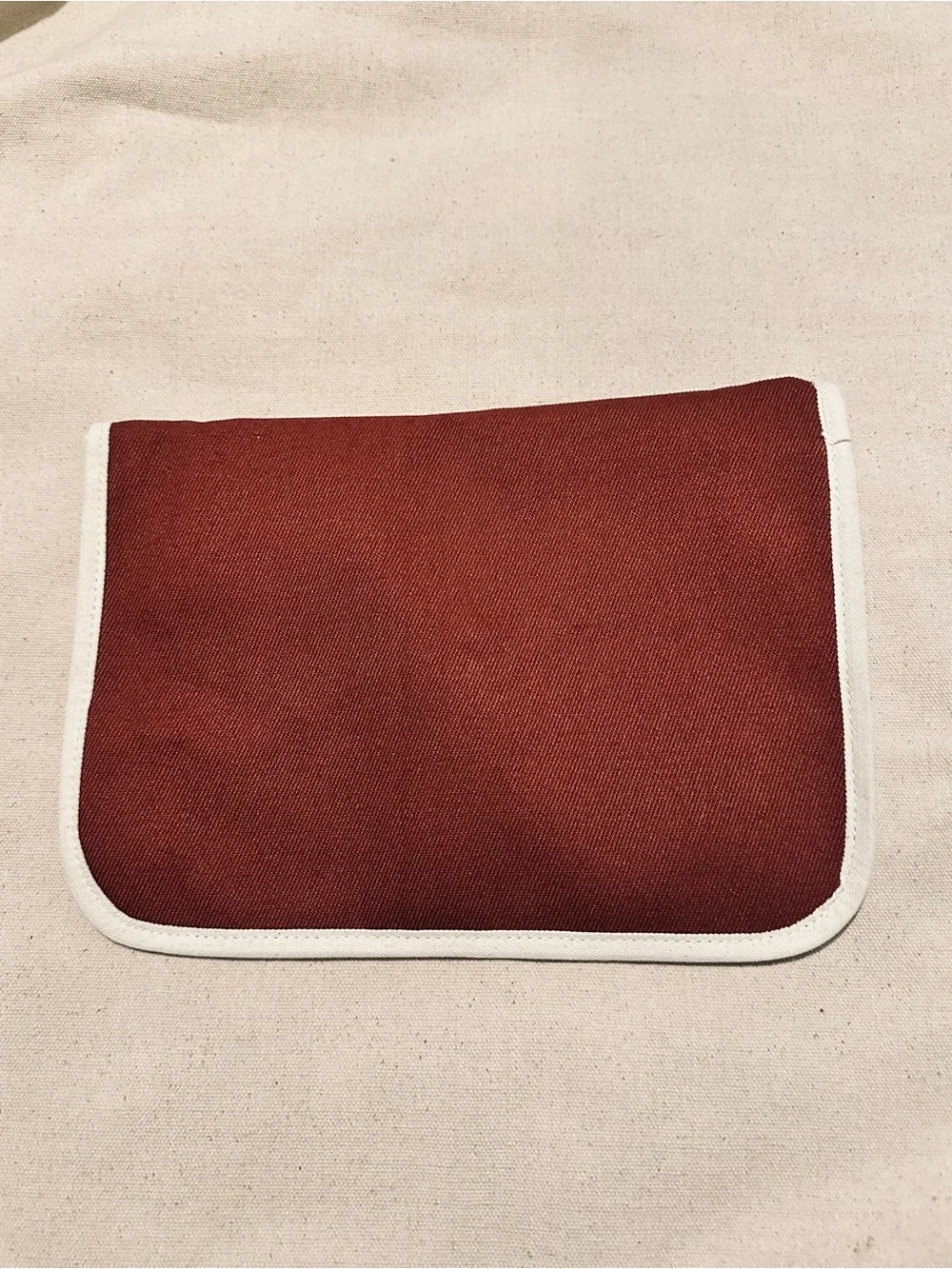 Sezane | Clutch/Pouch | Sezane Women's Rust Envelope Clutch with White Trim